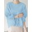 Women Solid Crew Neck High-LowÂ Hem Cotton Blouse