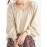 Women Plain Half Button Casual Long Sleeve Blouse