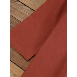 Women Plain Crew Neck Cotton Casual 3/4 Sleeve Blouse