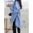 Solid Color Long Sleeve Side Slit Lace-up Irregular Shirt For Women