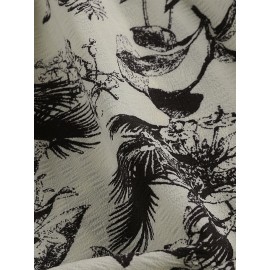 Women Allover Floral Plant Print Off Shoulder Long Sleeve Blouse