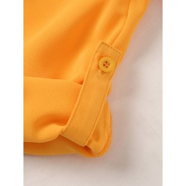 Women Lace Splice High-LowÂ Hem Long Sleeve Blouse