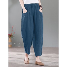 Solid Pocket Casual Cotton Pants Solid Pocket Casual Cotton Pants