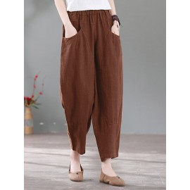 Solid Pocket Casual Cotton Pants Solid Pocket Casual Cotton Pants