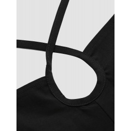 Solid Knotted Hollow-out Flared Pants Solid Knotted Hollow-out Flared Pants