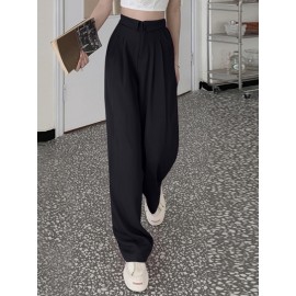 Solid Loose Pocket Casual Pants For Women Solid Loose Pocket Casual Pants For Women