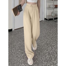Solid Loose Pocket Casual Pants For Women Solid Loose Pocket Casual Pants For Women