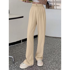 Solid Loose Pocket Casual Pants For Women Solid Loose Pocket Casual Pants For Women