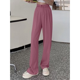 Solid Loose Pocket Casual Pants For Women Solid Loose Pocket Casual Pants For Women