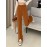 Solid High Waist Pocket Double Slit Hem Tailored Pants