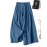 Women Plain Casual Cotton Wide Leg Pants With Pocket