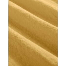 Women Plain Casual Cotton Wide Leg Pants With Pocket