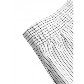 Striped Print Button Culottes For Women