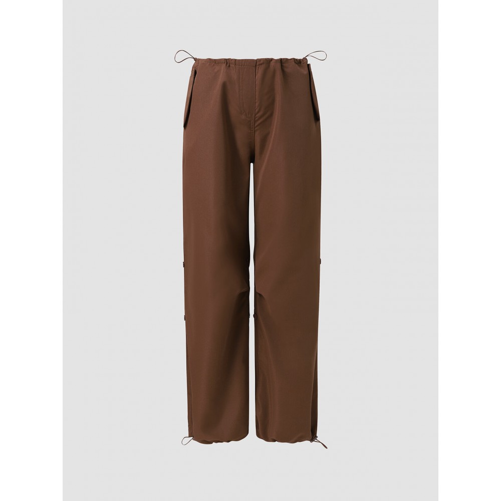 Women Solid Loose Drawstring Casual Cargo Pants Women Solid Loose Drawstring Casual Cargo Pants