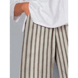 Women Striped Irregular Cuff Casual Cropped Pants Women Striped Irregular Cuff Casual Cropped Pants
