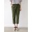 Leisure Solid Drawstring Pocket Cotton Pants