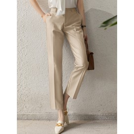 Solid Pocket Tailored Pants For Women Solid Pocket Tailored Pants For Women