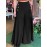 Women Solid Side Button Design Casual Wide Leg Pants