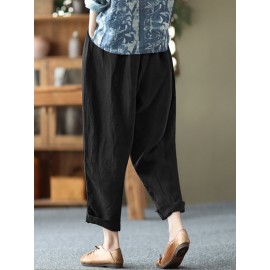 Leisure Solid Cotton Pocket Casual Pants Leisure Solid Cotton Pocket Casual Pants