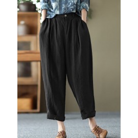 Leisure Solid Cotton Pocket Casual Pants Leisure Solid Cotton Pocket Casual Pants
