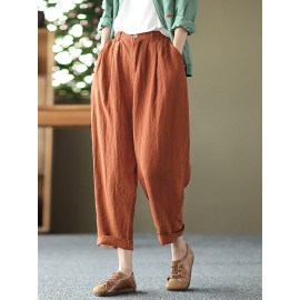 Leisure Solid Cotton Pocket Casual Pants Leisure Solid Cotton Pocket Casual Pants