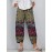Women Allover Floral Print Patchwork Irregular Cuff Cropped Pants