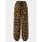 Leopard Print Drawstring Pocket Long Casual Pants for Women