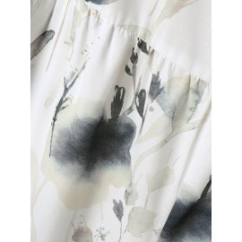 Women Watercolor Floral Plant Print Spaghetti Strap Jumpsuit Women Watercolor Floral Plant Print Spaghetti Strap Jumpsuit