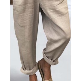 Women Solid Color Double Pocket Casual Overall Jumpsuit Women Solid Color Double Pocket Casual Overall Jumpsuit