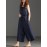 Women V-neck Belted Flare  Overalls Jumpsuits