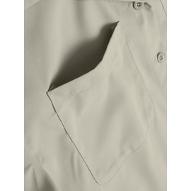 Women Solid Lapel Double Pocket Button Front Casual Jumpsuit Women Solid Lapel Double Pocket Button Front Casual Jumpsuit