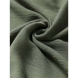 Solid Color Button Casual Wide Legs Short Sleeve Jumpsuit