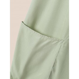 Women Floral Print Crew Neck Sleeveless Jumpsuit With Pocket Women Floral Print Crew Neck Sleeveless Jumpsuit With Pocket