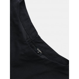 Solid Color O-neck Sleeveless Long Pants Romper Zipper Jumpsuit