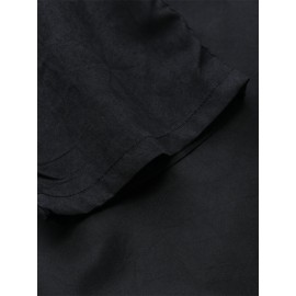 Solid Color O-neck Sleeveless Long Pants Romper Zipper Jumpsuit