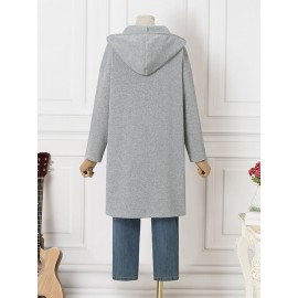 Casual Zip Front Pocket Long Sleeve Drawstring Coat Casual Zip Front Pocket Long Sleeve Drawstring Coat