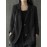 Solid Button Pocket Lapel Casual Cotton Blazer