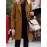 Solid Long Sleeve Buttton Lapel Midi Coat For Women