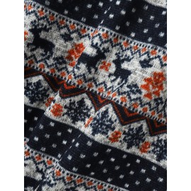 Elk Floral Pattern Button Hooded Long Sleeve Coat Elk Floral Pattern Button Hooded Long Sleeve Coat