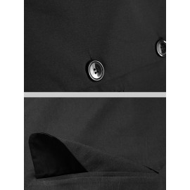 Women Vintage Solid Color Lapel Long Sleeve Button Pocket Blazer Women Vintage Solid Color Lapel Long Sleeve Button Pocket Blazer