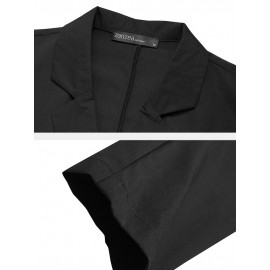 Women Vintage Solid Color Lapel Long Sleeve Button Pocket Blazer Women Vintage Solid Color Lapel Long Sleeve Button Pocket Blazer