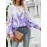 Contrast Color Long Sleeve O-neck Loose Knitted Sweater