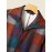 Check Pattern Zip Front Pocket Long Sleeve Lapel Coat