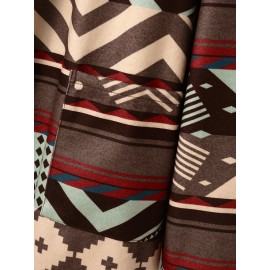 Vintage Geo Pattern Pocket Lapel Long Sleeve Jacket Vintage Geo Pattern Pocket Lapel Long Sleeve Jacket