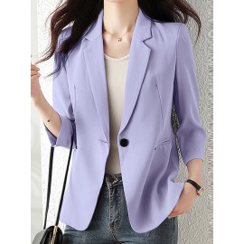 Solid Long Sleeve Lapel Blazer For Women Solid Long Sleeve Lapel Blazer For Women