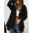 Women Solid Color Button Pocket Loose Plush Casual Coat