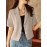 Solid Short Sleeve Lapel Casual Button Blazer