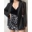 Solid Long Sleeve Pocket Button Front Lapel Blazer