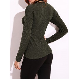 Criss-Cross Long Sleeve V-neck Blouses Criss-Cross Long Sleeve V-neck Blouses