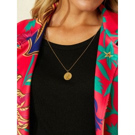 Floral Printed Long Sleeve Turn-down Collar Coat For Women Floral Printed Long Sleeve Turn-down Collar Coat For Women